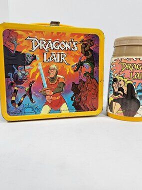 Dragons Lair Arcade Game Vintage Metal Lunchbox & Thermos Set 1983 Aladdin